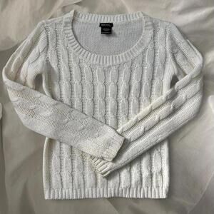 Wet Seal White Cable Knit Sweater Size S